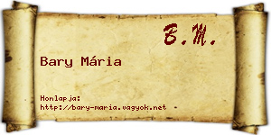 Bary Mária névjegykártya