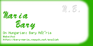 maria bary business card